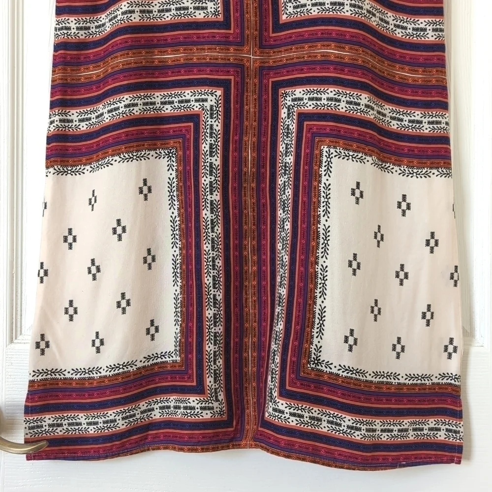 Sanctuary Bohemian Printed Sleeveless V-neck Mini Shift Dress Beige Small - Picture 10 of 10